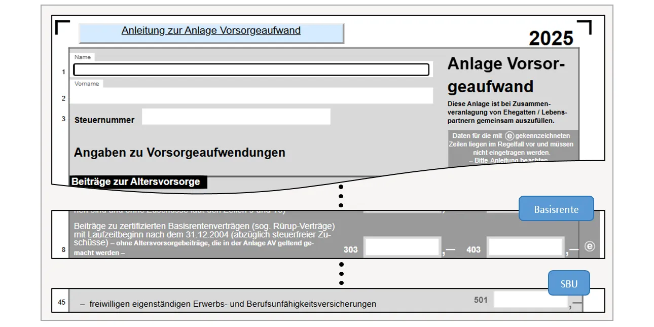 Vorgehen bei Basisrenten + BUZ